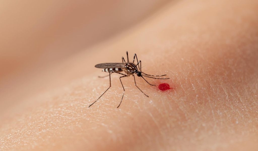 Vết côn trùng đốt gây sưng đỏ hoặc rôm sảy mọc thành từng đám li ti trên da chân trẻ