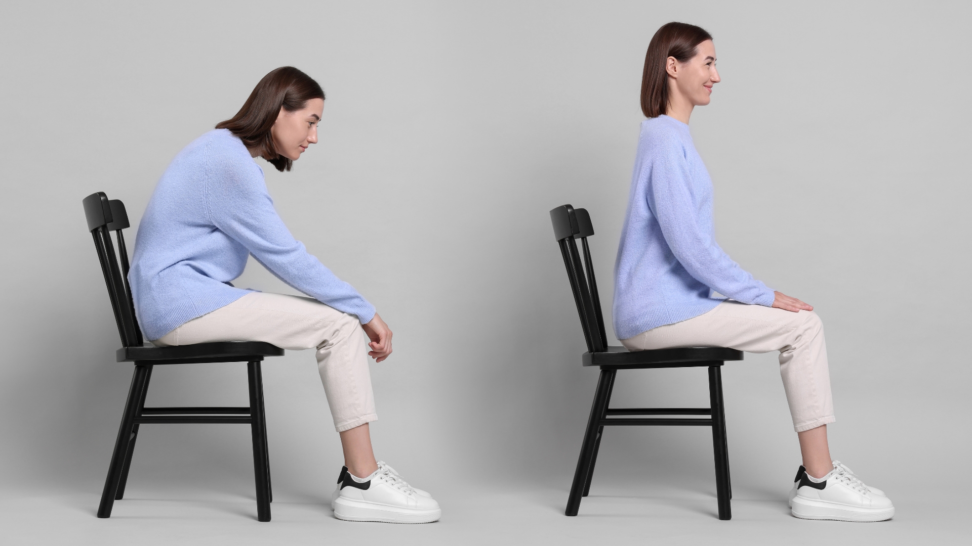 Việc duy trì tư thế đúng khi ngồi, đứng và nằm có thể giúp giảm áp lực lên cột sống