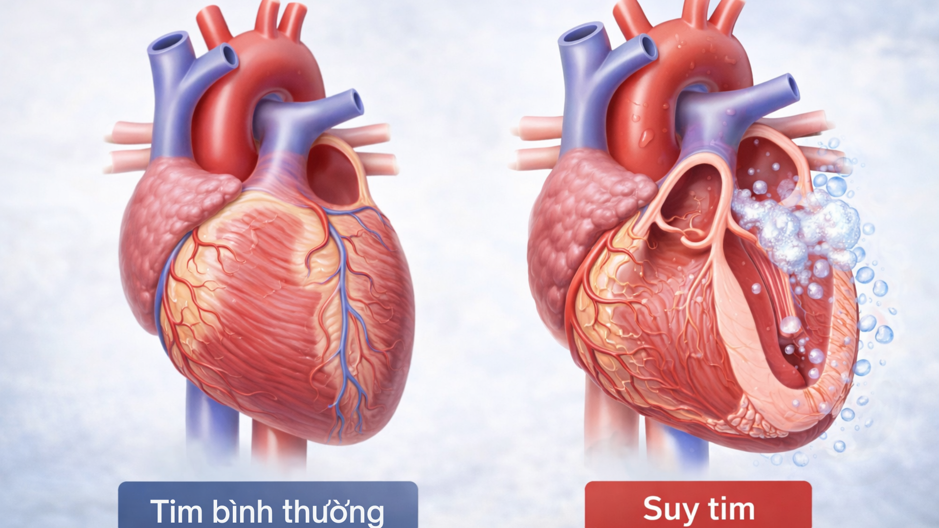Cơ chế suy tim bắt đầu từ việc tim bơm máu kém hiệu quả