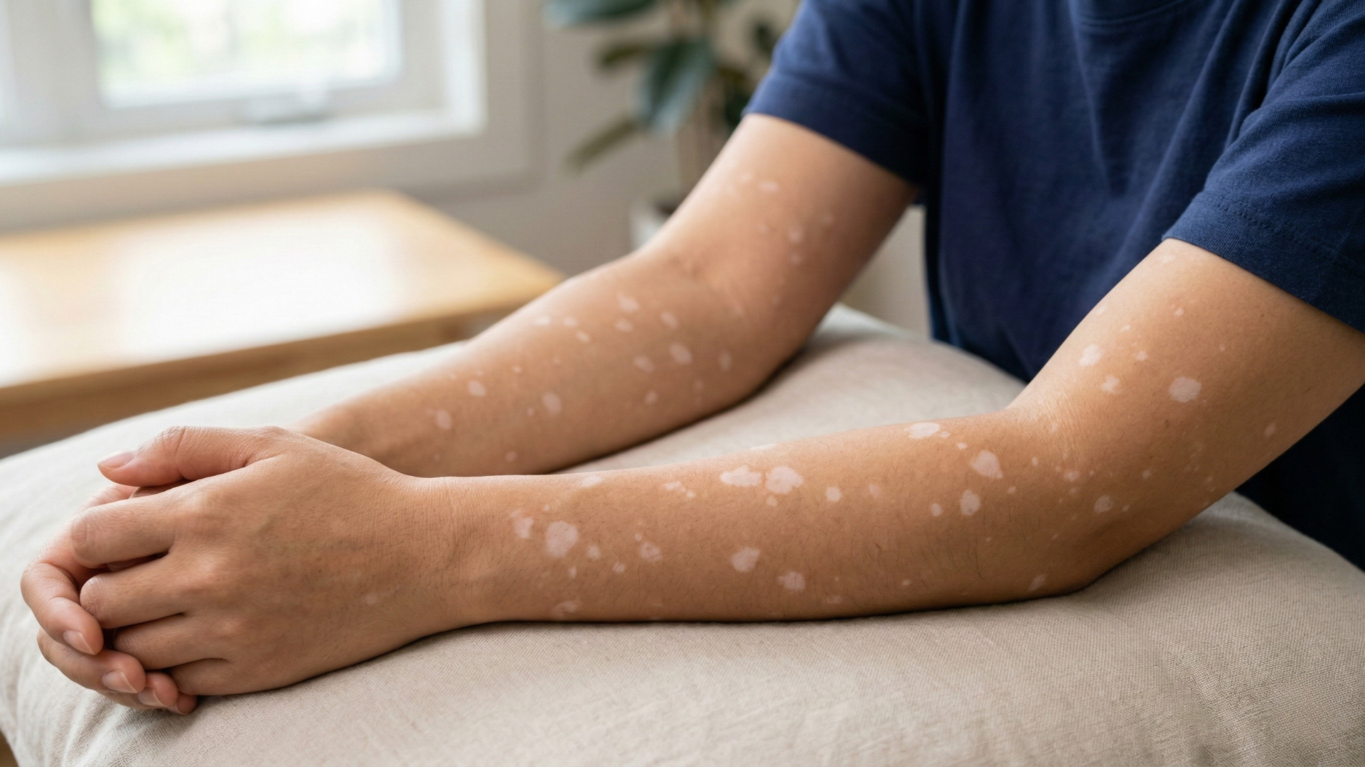 Nhận diện da nổi đốm trắng không ngứa qua màu sắc và ranh giới da