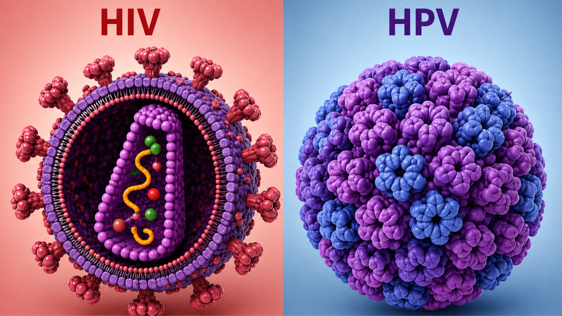 HPV và HIV có giống nhau không? Không, đây là hai virus khác nhau