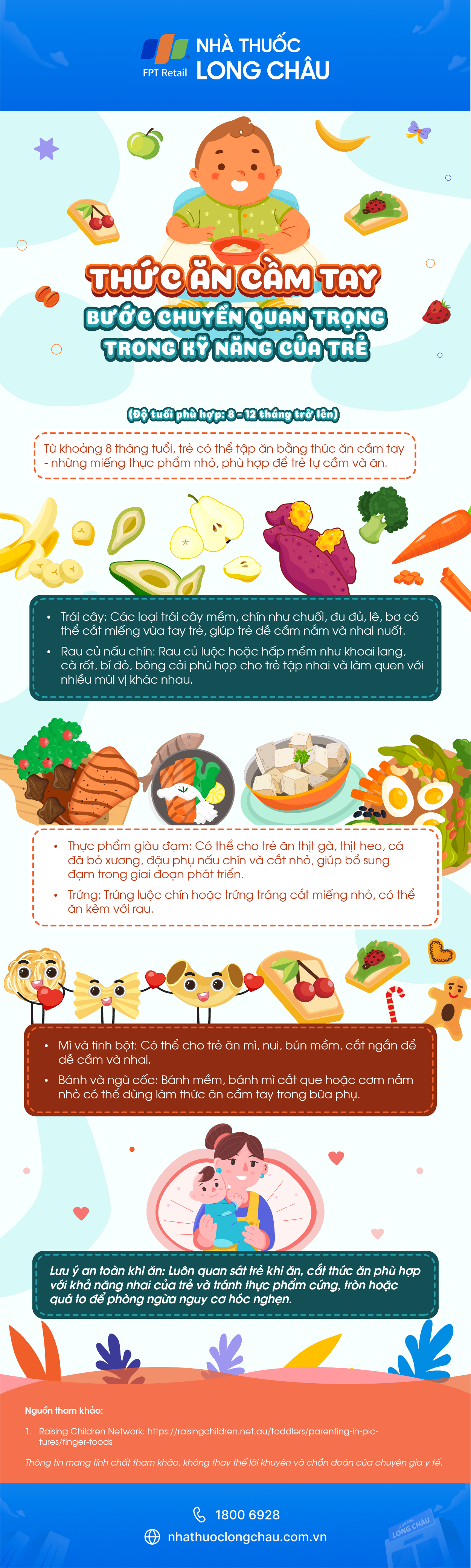 Infographic Thức ăn cầm tay: Bước chuyển quan trọng trong kỹ năng của trẻ