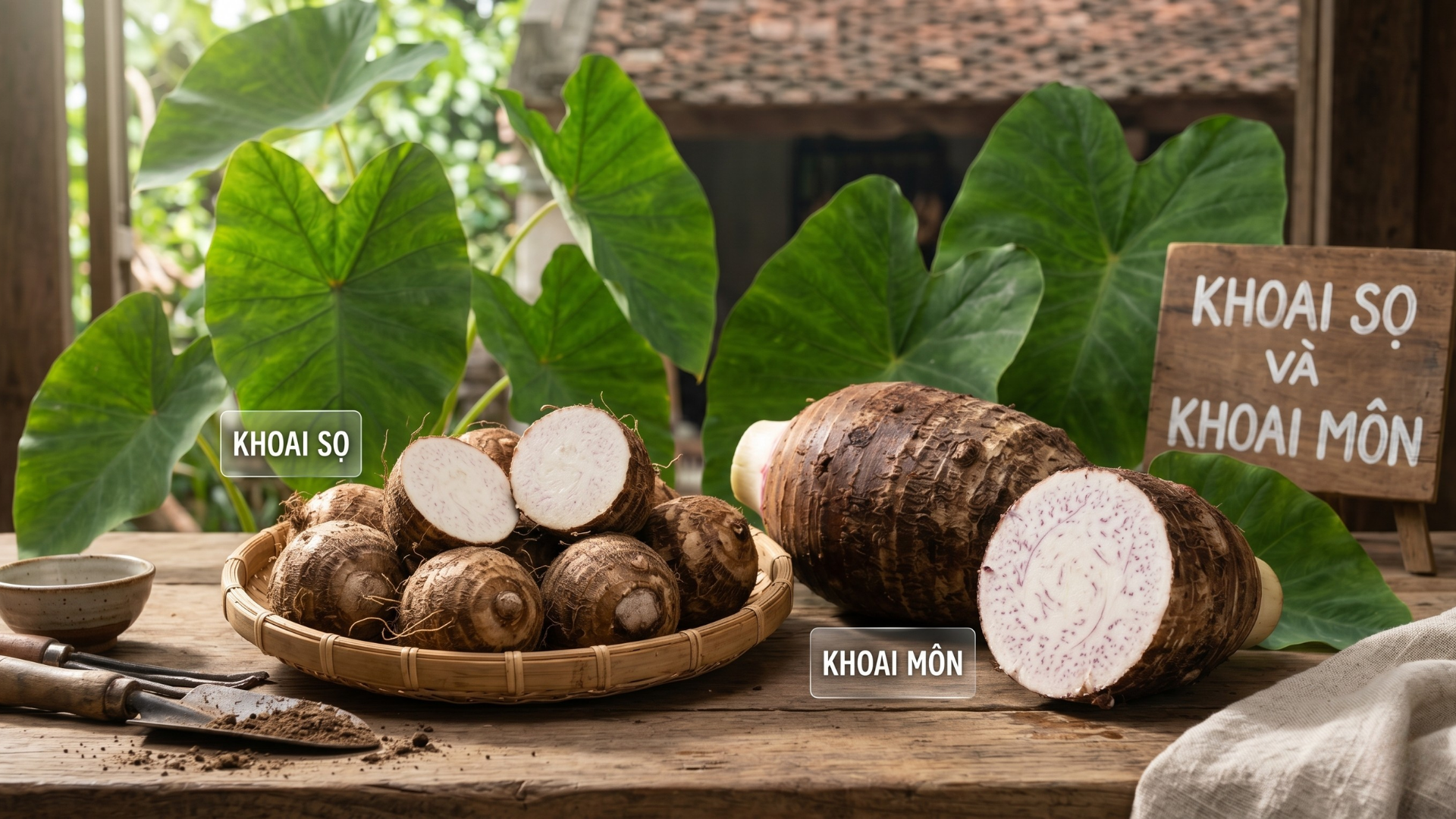 Khoai sọ và khoai môn có giống nhau không dễ nhận biết qua đặc điểm