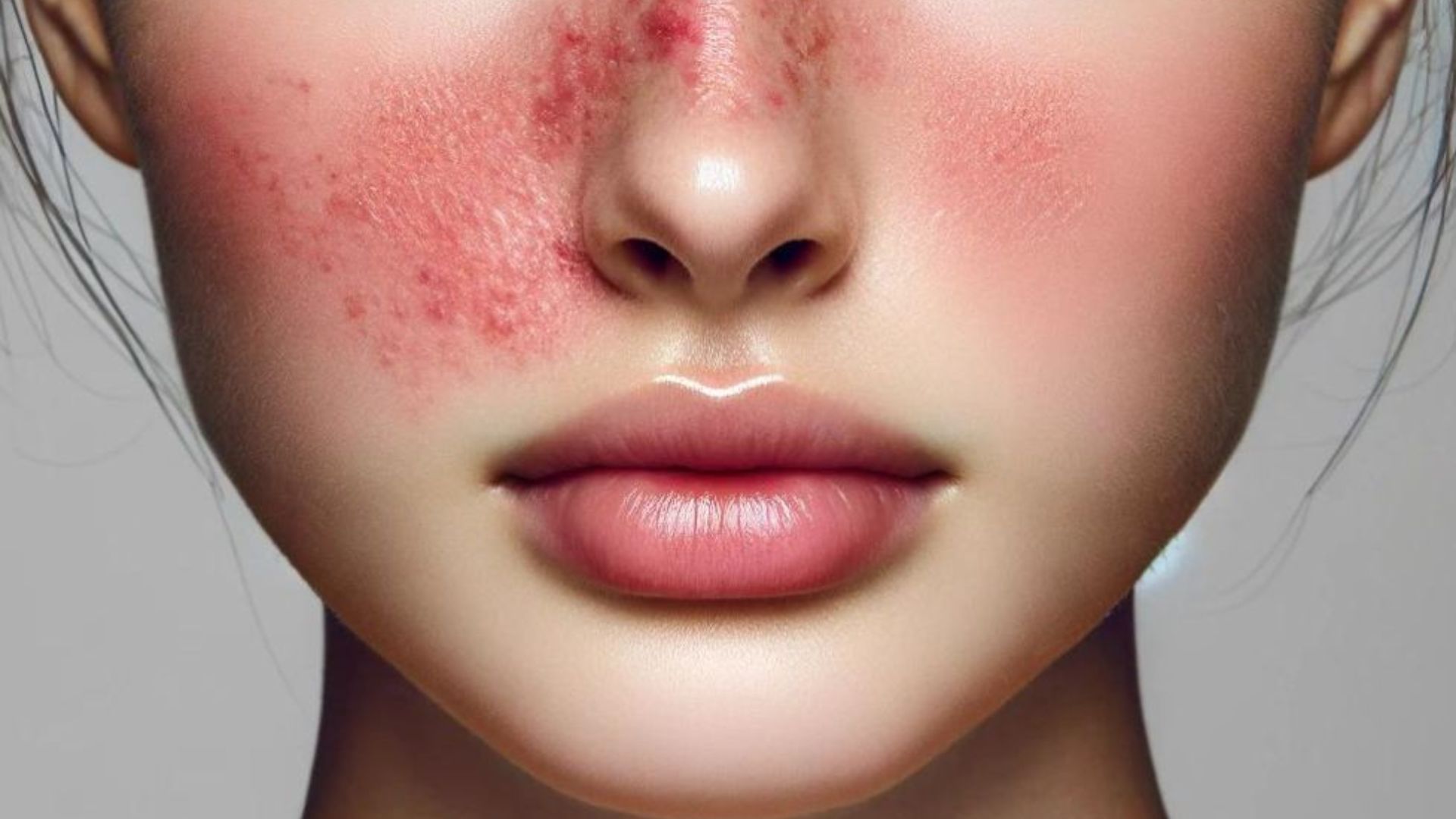 Phát ban hình cánh bướm trên mặt là triệu chứng thường gặp của lupus ban đỏ