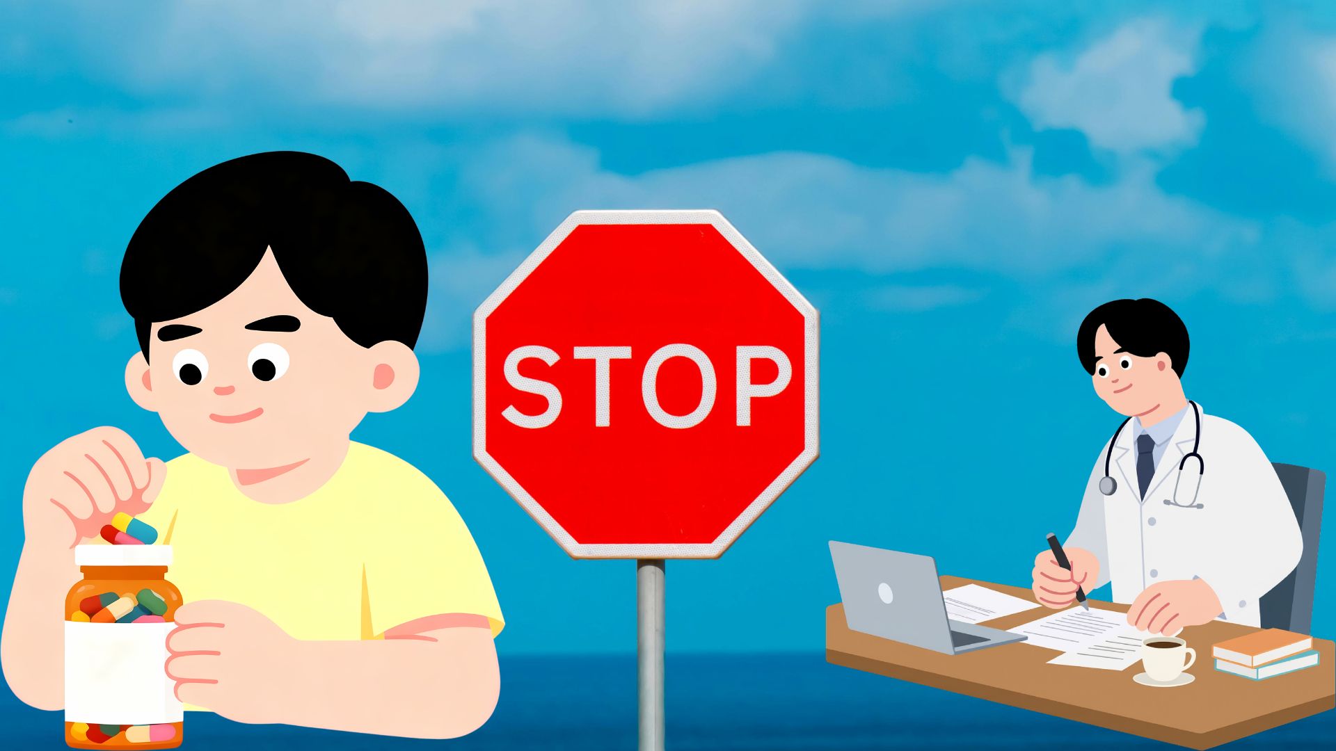 Bạn tuyệt đối không ngừng thuốc hoặc dùng thuốc ngoài chỉ định của bác sĩ sau mổ amidan