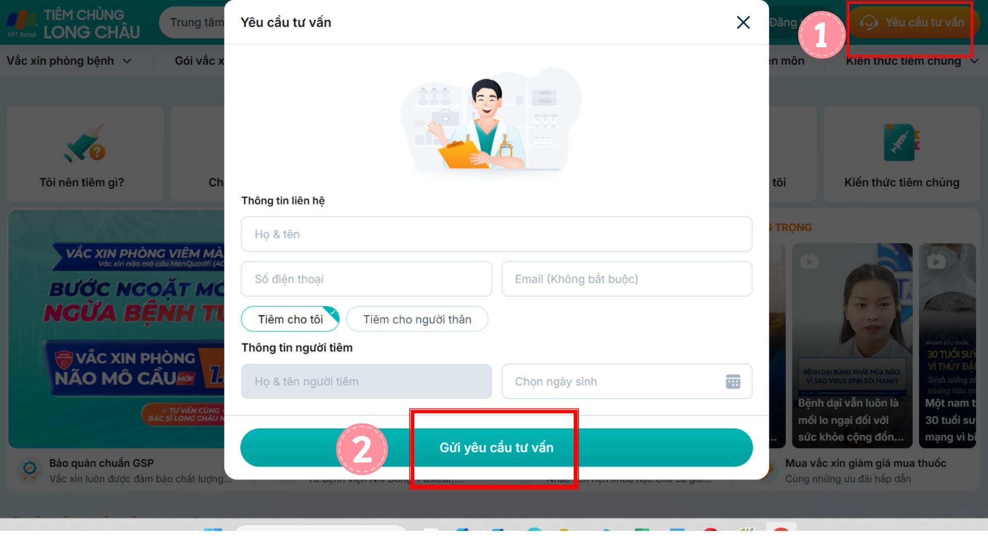 Khách hàng có thể đăng kí trên website để tiết kiệm thời gian hơn