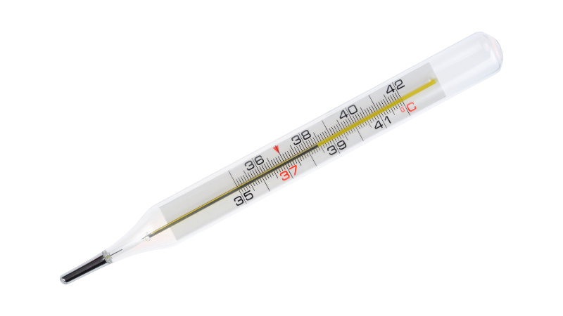 Đặt nhiệt kế thủy ngân vào nách và đọc kết quả sau 3 đến 5 phút