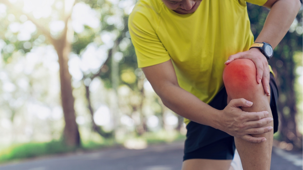 Nứt xương bánh chè gây đau trước gối, sưng nhẹ và vận động bị hạn chế