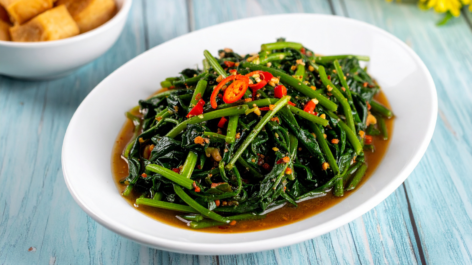 Rau muống xào nhiều dầu mỡ có thể làm đường huyết tăng cao