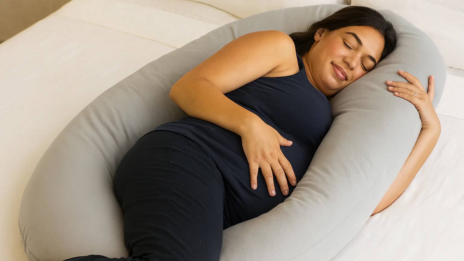 Mẹ nên nằm nghiêng bên trái để tăng cường lưu thông máu và oxy đến thai nhi