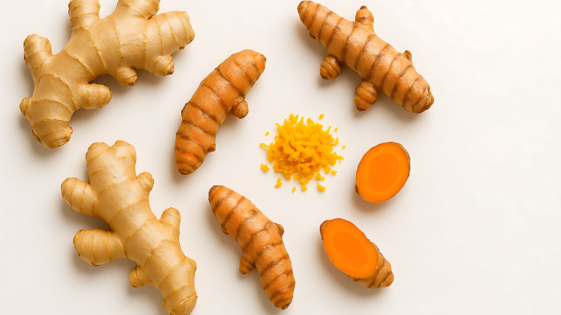 Gừng và nghệ có tính kháng viêm, hỗ trợ tuần hoàn vùng chậu, giúp giảm đau bụng kinh