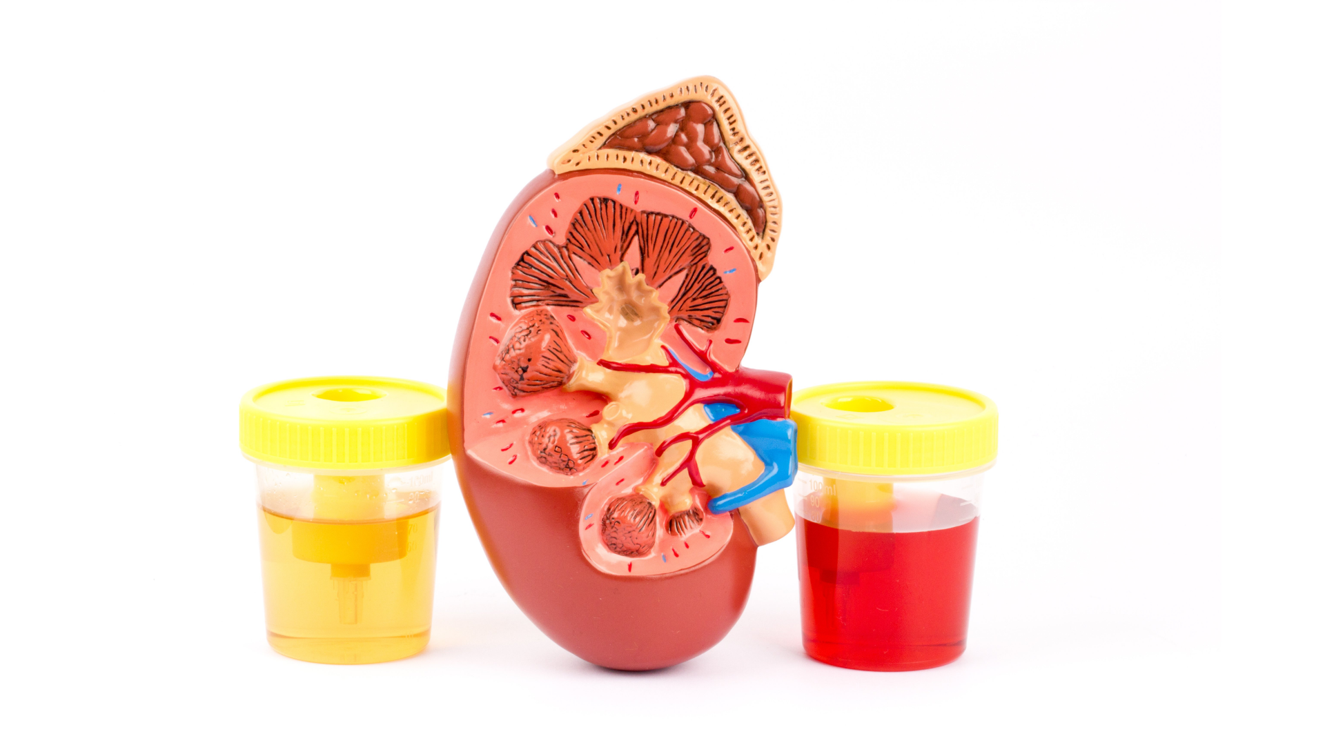 Nước tiểu màu hồng, đỏ hoặc nâu có thể nhận thấy bằng mắt thường