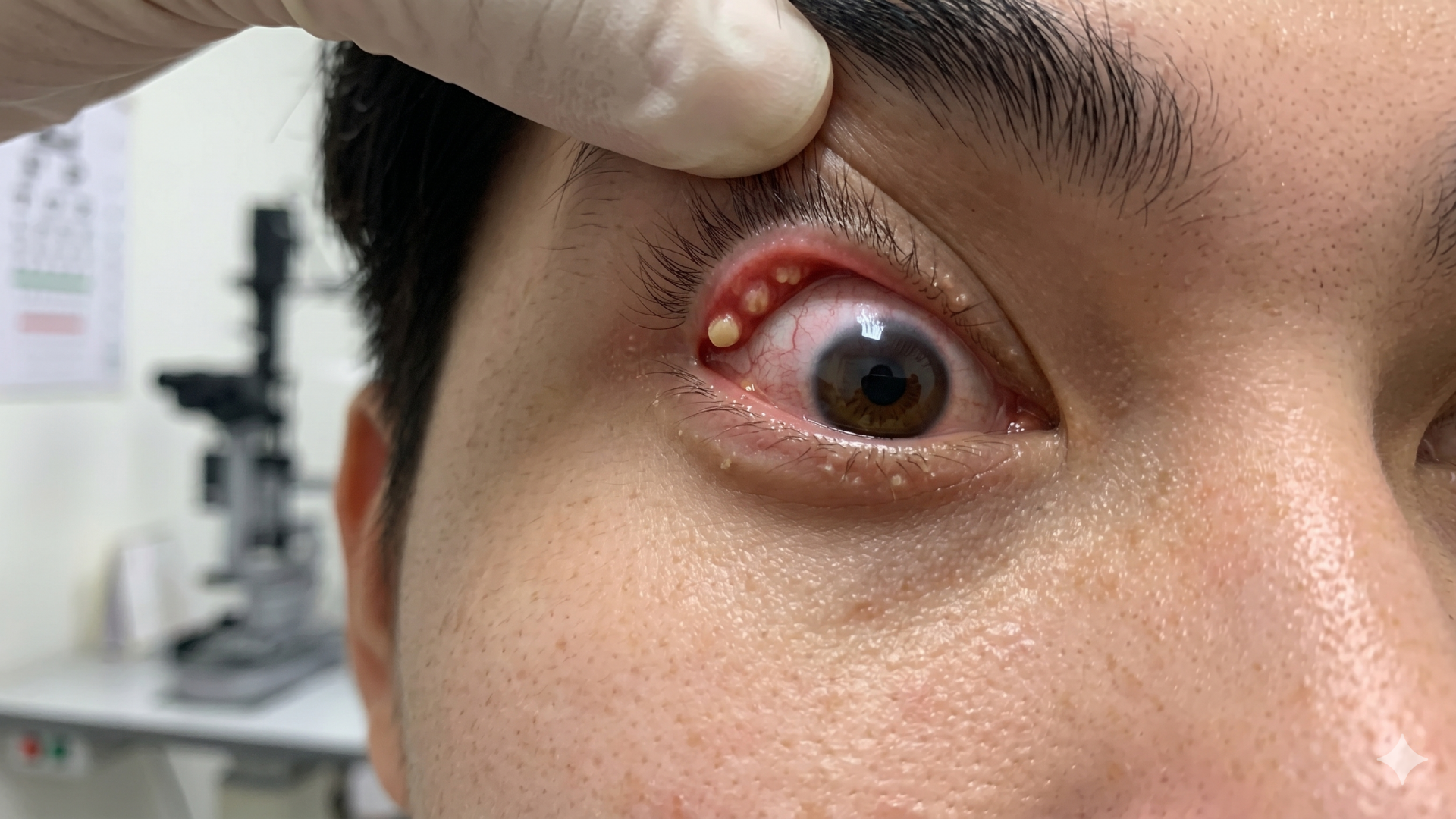 Nhận biết trong mắt có hạt trắng và mức độ ảnh hưởng