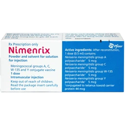 Hộp vắc xin Nimenrix phòng não mô cầu nhóm A, C, Y, W-135 xuất xứ Bỉ