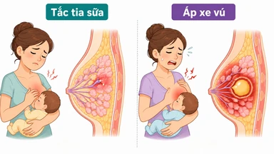 Tắc tia sữa và áp xe vú: Cách phân biệt và xử trí đúng sau sinh