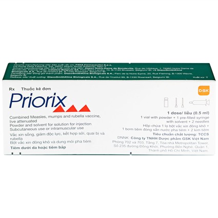 Vắc xin Priorix 0.5ml vial 1's 3