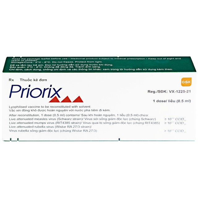 Vắc xin Priorix 0.5ml vial 1's 2