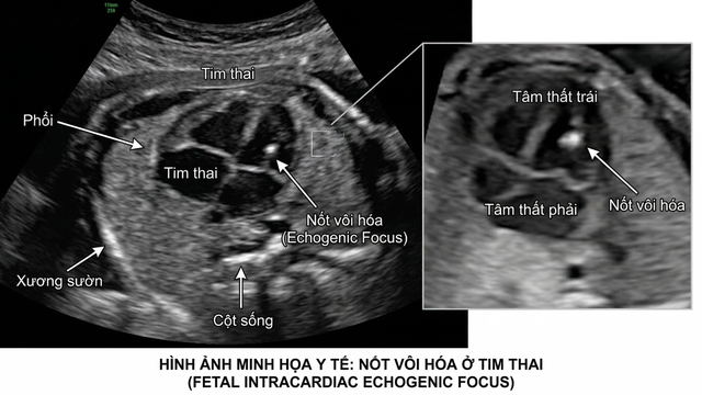 Nốt vôi hoá ở tim thai là gì? Mẹ bầu cần hiểu đúng để theo dõi thai kỳ an tâm