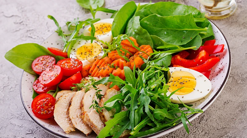 Chế độ dinh dưỡng lành mạnh giúp kiểm soát cân nặng và hạn chế tích mỡ ở bắp tay