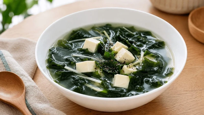 Canh rong biển kết hợp đậu phụ góp phần duy trì chế độ ăn cân bằng, tốt cho mạch máu