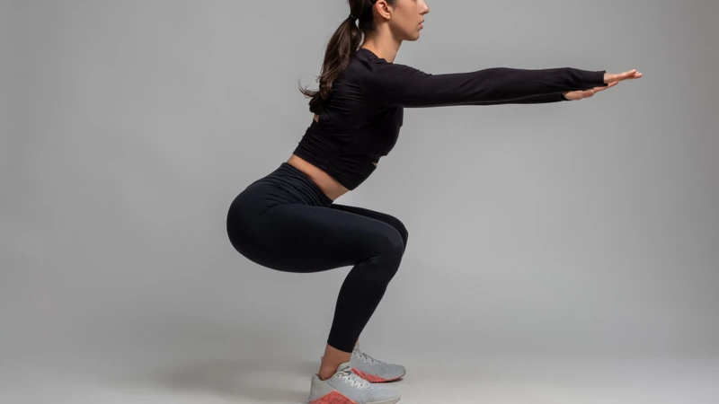 Bài tập squat chân khép giúp cải thiện dáng chân vòng kiềng