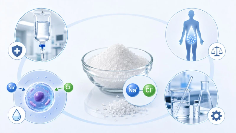 Natri clorua giúp tạo dung dịch đẳng trương, hỗ trợ duy trì thể tích và áp suất thẩm thấu của dịch cơ thể trong y học