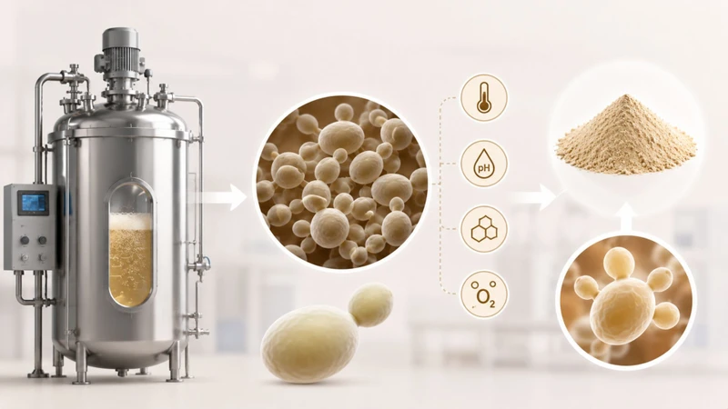 Protein nấm men được tạo ra bằng cách nuôi cấy các chủng nấm men như&nbsp;Saccharomyces cerevisiae trong môi trường dinh dưỡng được kiểm soát chặt chẽ