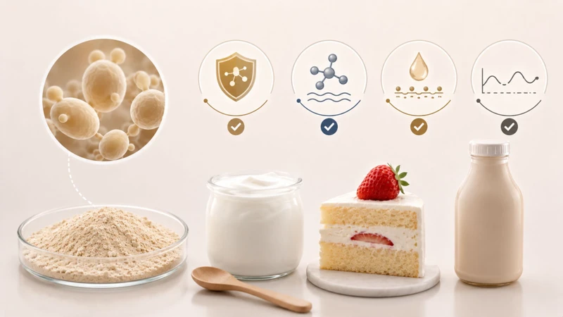 Protein nấm men được dùng để hỗ trợ hình thành, duy trì hoặc tối ưu các đặc tính mong muốn của sản phẩm trong quá trình sản xuất, bảo quản và sử dụng