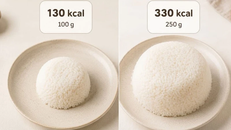 Ăn cơm có béo không còn phụ thuộc vào khẩu phần và tổng năng lượng mỗi ngày