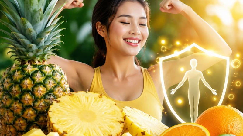 Vitamin C và các dưỡng chất trong thơm giúp tăng cường sức khỏe tổng thể