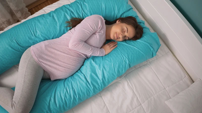 Gối ôm chuyên dụng giúp nâng đỡ vùng bụng, lưng và hông, giảm áp lực lên cột sống cũng như hệ hô hấp