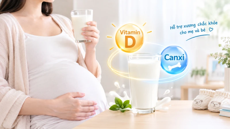 Uống sữa buổi tối có thể bổ sung canxi, protein và vitamin D cho mẹ bầu