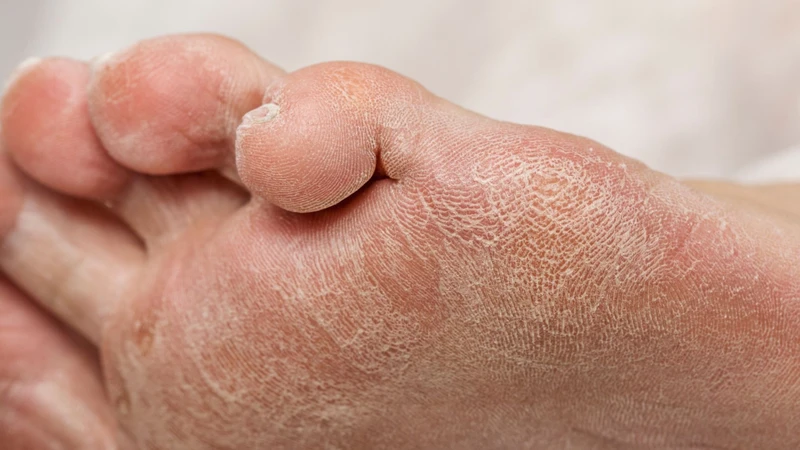 Rối loạn thần kinh tự chủ làm giảm tiết mồ hôi, khiến da khô và dễ nứt