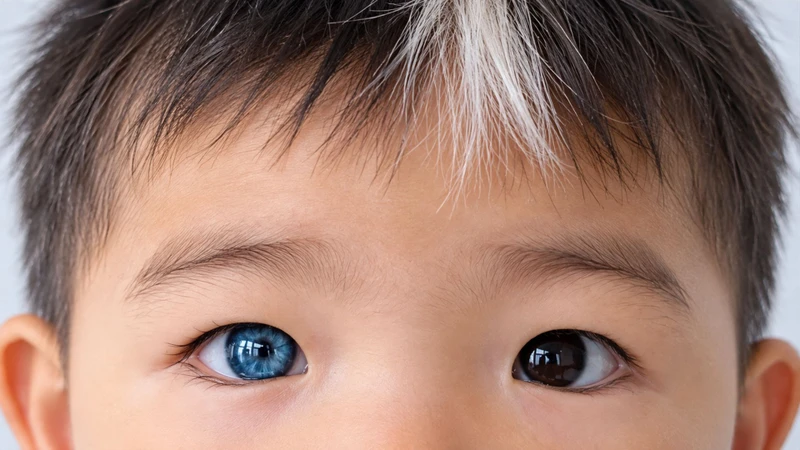 Người mắc hội chứng Waardenburg có thể có một lọn tóc màu trắng hoặc bạc nổi bật ở vùng trán