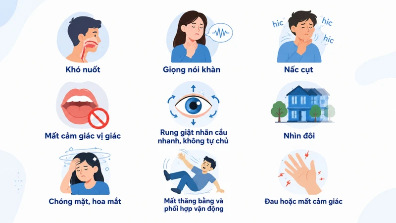 Biểu hiện lâm sàng của hội chứng Wallenberg rất đa dạng