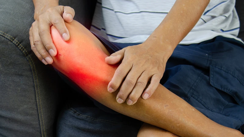Cơn đau ở ngay dưới xương bánh chè là triệu chứng điển hình của bệnh