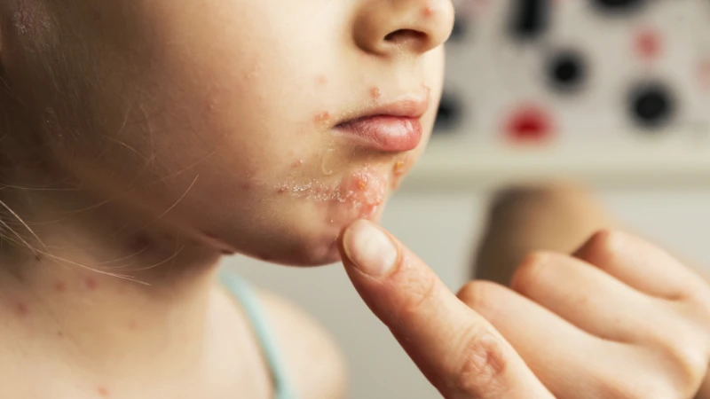 Trẻ bị ngứa và quấy khóc do mụn nước thủy đậu gây ra