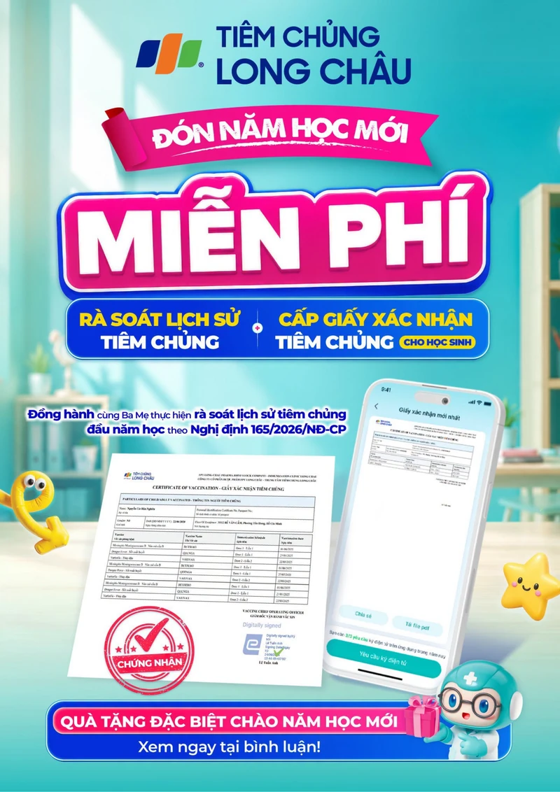 Long Châu hỗ trợ cấp giấy xác nhận tiêm chủng cho các mũi đã tiêm tại hệ thống