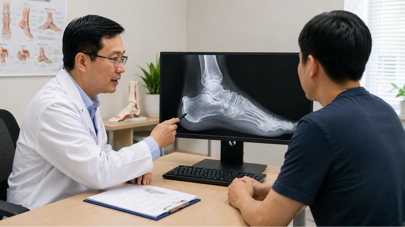 X-quang giúp đánh giá hình thái và phần xương nhô ở vùng gót