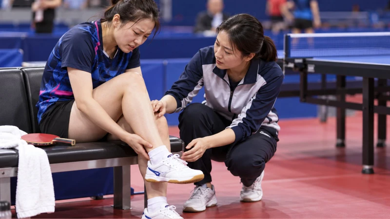 Bước hụt khi đỡ bóng có thể gây bong gân cổ chân