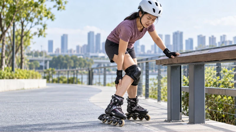 Đổi hướng đột ngột khi trượt patin có thể gây căng cơ đùi hoặc bắp chân