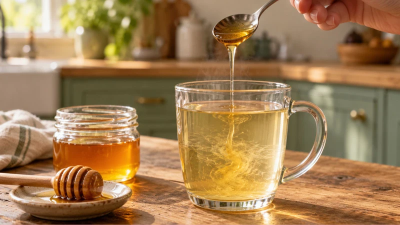 Pha mật ong với nước ấm, khuấy đều trước khi sử dụng