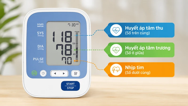 Cách đọc chỉ số huyết áp bắt đầu từ số trên và số dưới