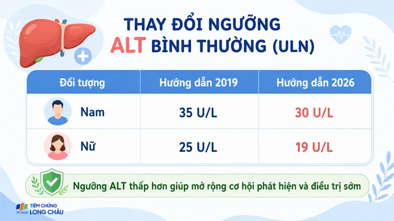 Ngưỡng ALT được hạ thấp hơn để phát hiện sớm tổn thương gan