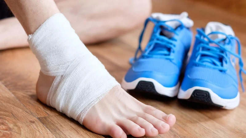 Băng ép cố định khớpp khi bong gân tránh gây sưng