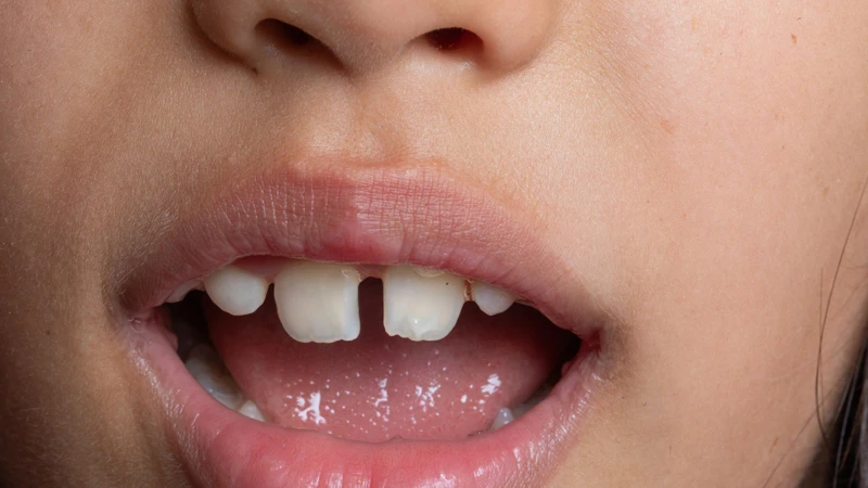 Dính thắng môi trên còn ảnh hưởng đến quá trình mọc răng, gây kém thẩm mỹ