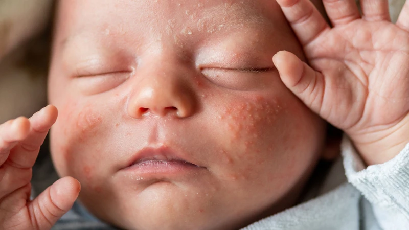 Em bé bị nổi mẩn đỏ trên mặt có nguy hiểm không? Nguyên nhân và cách khắc phục 3