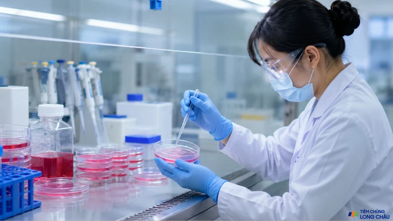 Trypsin hỗ trợ tách tế bào bám dính trong nuôi cấy