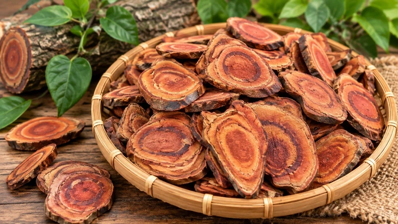 Dược liệu kê huyết đằng được thái lát và phơi khô trước khi sử dụng