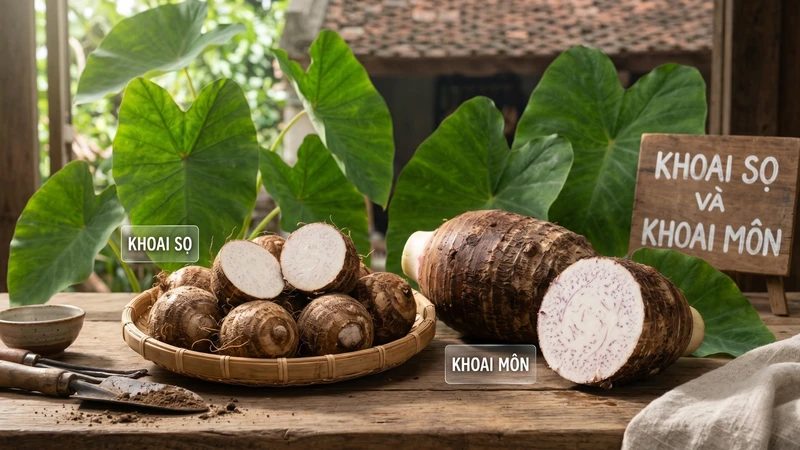 Khoai sọ và khoai môn có giống nhau không dễ nhận biết qua đặc điểm